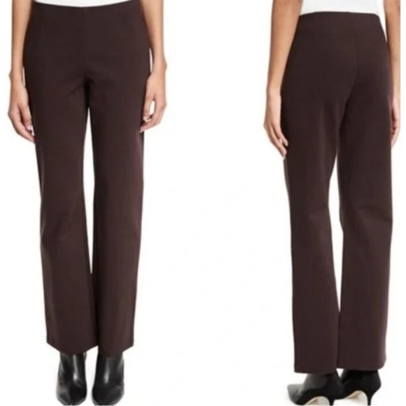 EILEEN FISHER Straight Jean Chocolate Brown Straight Leg Mid Rise Pant Sz M NEW - Picture 1 of 10